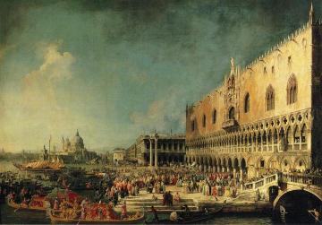 Arrival of the French Ambassador at the Doge's Palace Artwork by Giovanni Antonio Canal