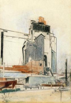 Grain Elevators Artwork by Preston Dickinson