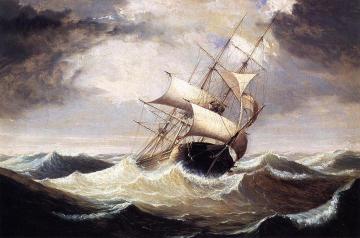 Three-Master on a Rough Sea Artwork by Fitz Hugh Lane