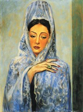 Woman in a Blue Mantilla Artwork by Francis Picabia