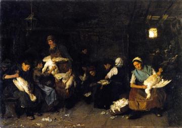 Woman Plucking Geese Artwork by Max Liebermann