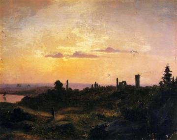 Sunset in Saxony Artwork by Herman Lungkwitz
