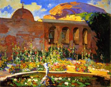 San Juan Capistrano Mission Yard Artwork by Franz Bischoff