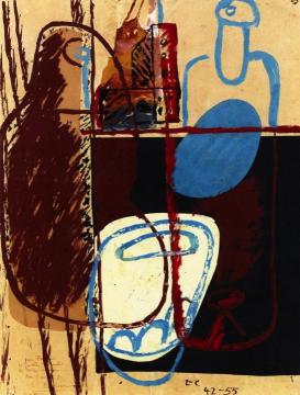 Still LIfe with Bottles, Glasses and Carafes Artwork by Charles Edouard Jeanneret