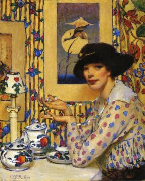 Woman With Beads Artwork by Raymond Perry Rogers Neilson