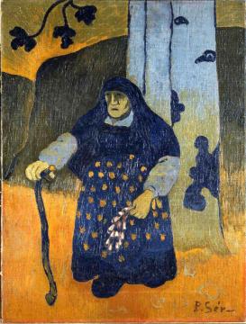 Vieille Bretonne sous un arbre Artwork by Paul Serusier