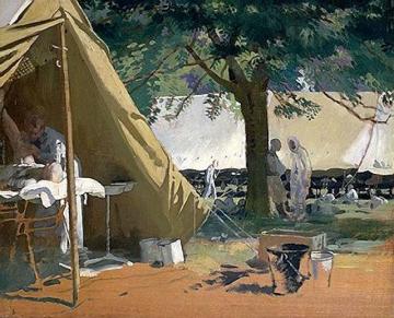 German Sick, Captured At Messines, In A Canadian Hospital Artwork by Sir William Orpen