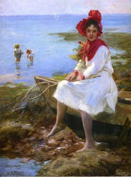 Girl in a Red Bonnet Artwork by Edward Potthast