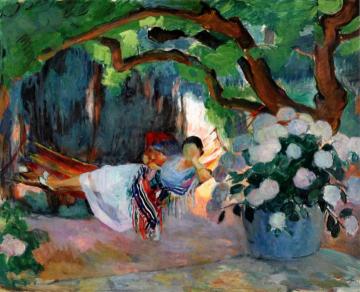 Le Pradet, Young Woman in a Hammock (Nono) Artwork by Henri Lebasque