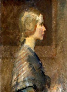 A Girl In Profile Artwork by Walter Ernest Webster