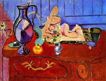 Still LIfe with a Pewter Jug and Pink Statuette Artwork by Henri Matisse