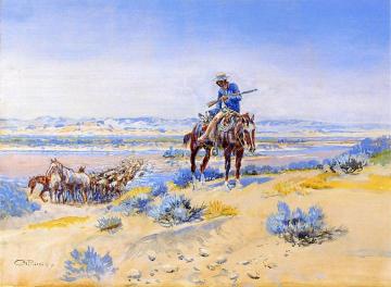 Changing Horses Artwork by Charles Marion Russell