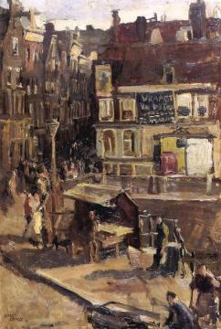 Bridge over a Canal. Sunshine Artwork by Isaac Israels