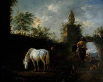 A Hawking Party Artwork by Philips Wouwermans