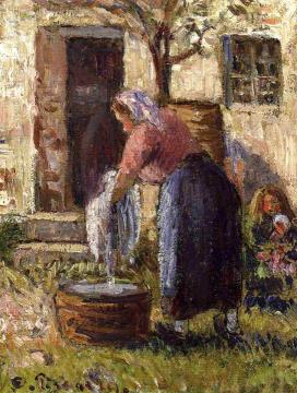 The Laundry Woman Artwork by Camille Pissarro