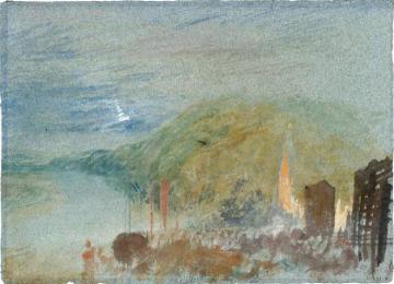 Caudebec-en-Caux from Above, A Study by Moonlight Artwork by Joseph Mallord William Turner
