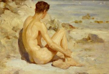 Boy On A Beach Artwork by Henry Scott Tuke