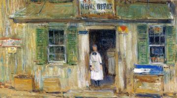 News Depot, Cos Cob Artwork by Frederick Childe Hassam