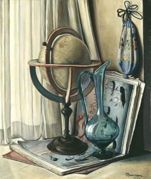 Globe And Green Jug Artwork by Francois Emile Barraud