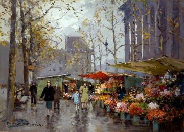 Marche aux fleurs, Madeleine Artwork by Edouard Léon Cortes