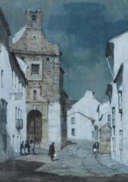 An Evening Street Scene, Spain Artwork by Albert Moulton Foweraker