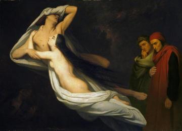 The Ghosts Of Paolo And Francesca Appear To Dante And Virgil (hamburg) Artwork by Ary Scheffer