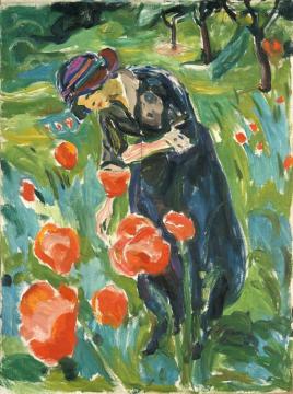 Woman With Poppies Artwork by Edvard Munch