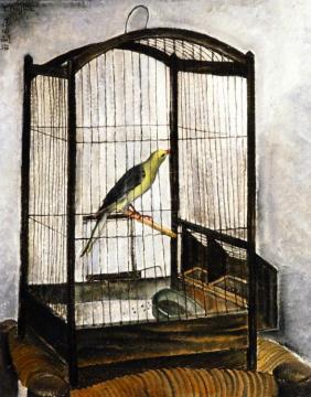 Bird Cage Artwork by Tsuguharu Foujita