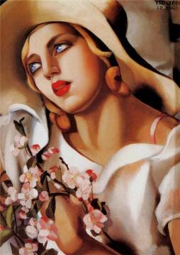 The Straw Hat Artwork by Tamara De Lempicka