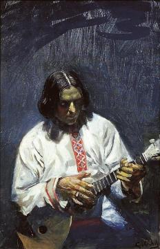 Ivan Wolkof With Balalaika Artwork by Christian Krohg