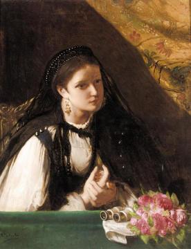 At the Theater Artwork by Jean-François Portaels