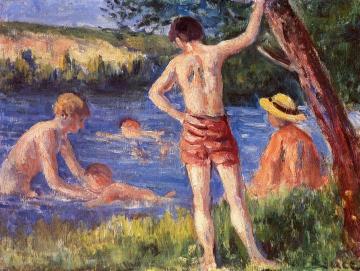 Swimming Artwork by Maximilien Luce