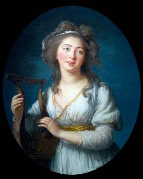 Woman Playing a Lyre Artwork by Elisabeth Vigee Le Brun