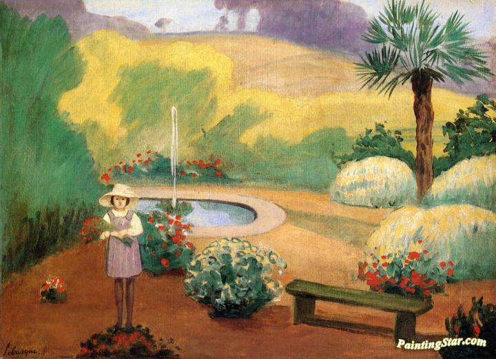 Girl near the Fountain Artwork by Henri Lebasque