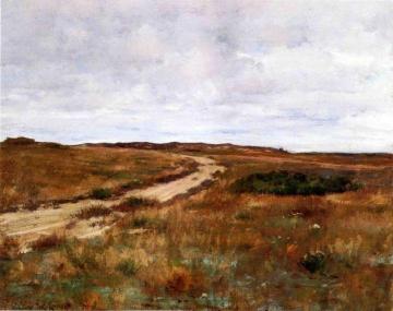 A Hinterland Landscape With Road Artwork by William Merritt Chase