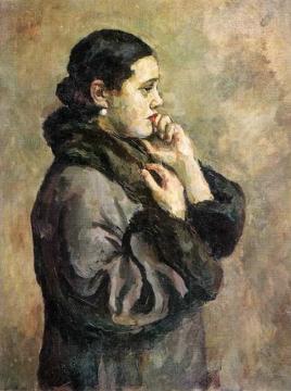 Portrait of Natalia Konchalovsky, the artist's daughte Artwork by Pyotr Konchalovsky