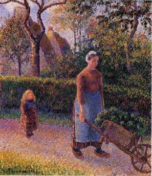 Woman with a Wheelbarrow Artwork by Camille Pissarro