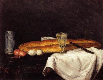 Still Life with Bread and Eggs Artwork by Paul Cezanne