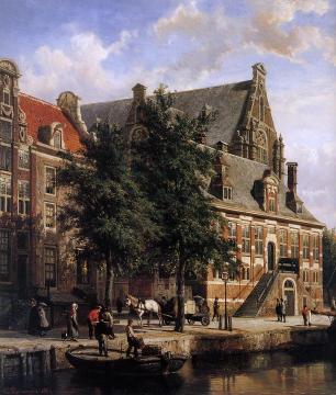 The Oude Waag at the Westerkerk Artwork by Cornelius Springer