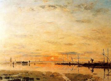 Le Havre, Sunset at Low Tide Artwork by Eugène-Louis Boudin