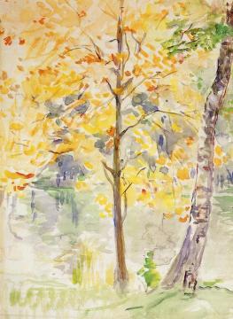 Fall Colors in the Bois de Boulogne Artwork by Berthe Morisot