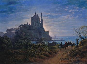 Gothic Church On A Rock By The Sea Artwork by Karl Friedrich Schinkel