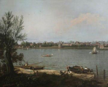 Chelsea from the Thames at Battersea Reach Artwork by Giovanni Antonio Canal