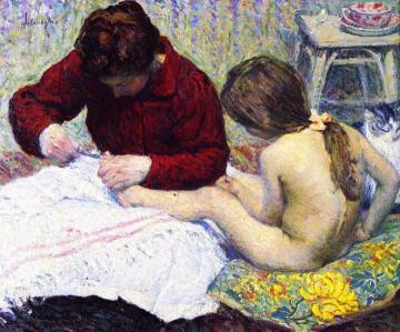 Madame Lebasque with daughter Artwork by Henri Lebasque
