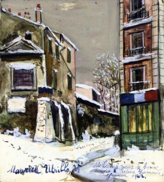 Cabaret de la belle Gabrielle in Montmartre Artwork by Maurice Utrillo