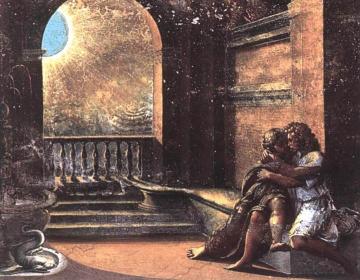 Isaac and Rebecca Spied upon by Abimelech (Loggia on the second floor, Palazzi Pontifici, Vatican) Artwork by Raphael
