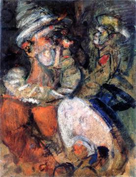 Clown with Marionette Artwork by Georges Rouault