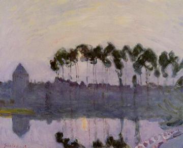 Setting Sun at Moret Artwork by Alfred Sisley