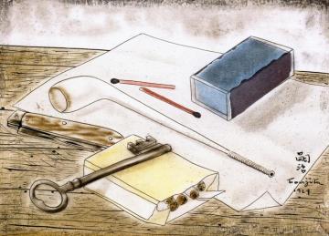 Still LIfe with Box of Matches Artwork by Tsuguharu Foujita