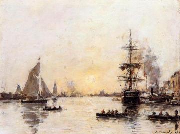 Le Havre, the Outer Port Artwork by Eugène-Louis Boudin